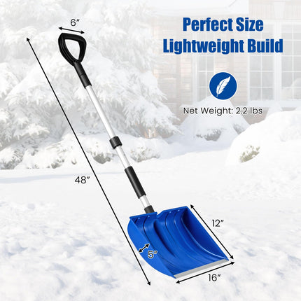 Goplus 48" Long Snow Removal Tool with Ergonomic D-Grip Handle Aluminum Strap & Shaft
