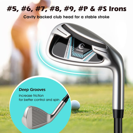 Goplus 12 Pieces Right Hand Complete Golf Club Set for Women with Golf Stand Bag