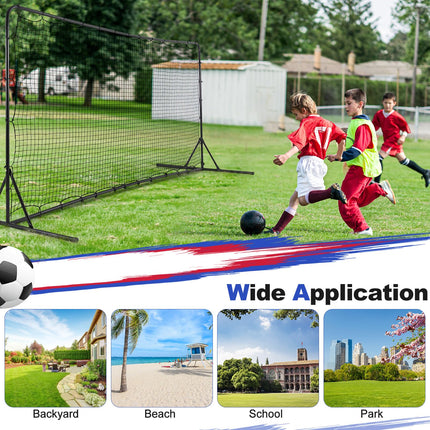 Goplus Soccer Rebounder Net, 12FTx6FT Soccer Training Equipment w/Portable Carrying Bag