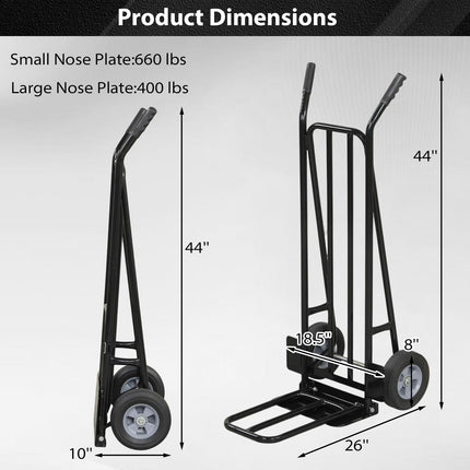 Goplus Hand Truck Dolly Heavy Duty Metal Moving Dolly Cart