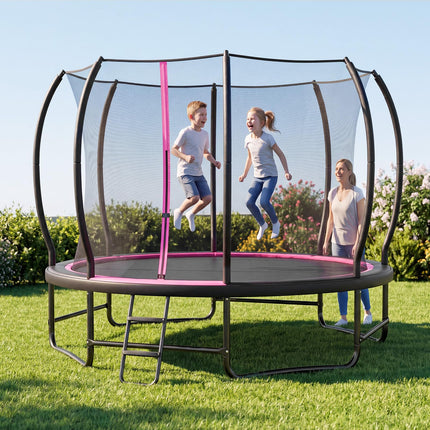 Goplus 12 FT/14 FT/16 FT Recreational Outdoor Trampoline Galvanized Metal Frame for Kids Adults Backyard Fun