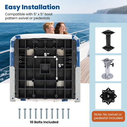 Goplus 2 Packs Folding Boat Seat with Stainless Steel Screws & Aluminum Hinges