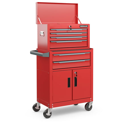 Goplus Tool Chest, 6 Drawers Extra Large Rolling Too Storage Cabinet with 4” Universal Lockable Wheels