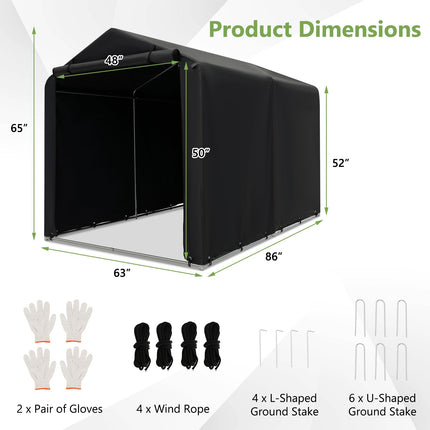 Goplus Portable Shed, 5.2 x 5.4FT Outdoor Storage Shelter