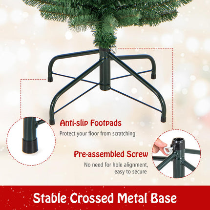 Goplus 5ft / 6ft / 7ft / 8ft Slim Pencil Christmas Tree with Quick Shape Technology