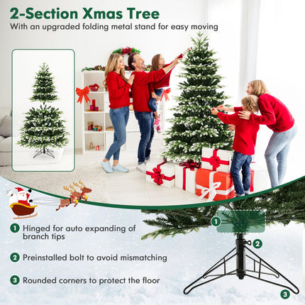 Goplus 6ft Pre-Lit Artificial Christmas Tree with 350 LED Lights & Remote Control