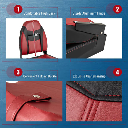 Goplus High Back Boat Seats Waterproof Fishing Captain Boat Seats