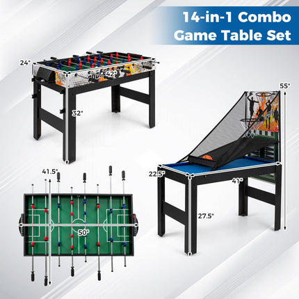 Goplus 14-in-1 Multi Game Table | Combo Game Table for Home Arcade Game Room