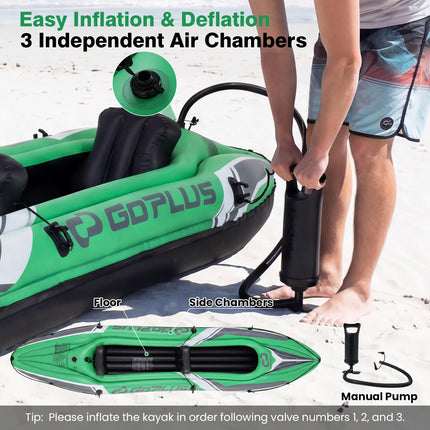 Goplus Inflatable Kayak 2 Person 11.5 FT Tandem Touring Kayak