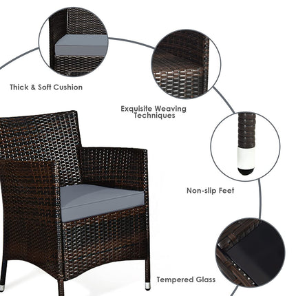 Goplus 4-Piece Rattan Patio Set