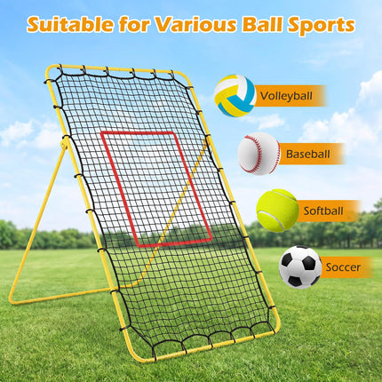 Goplus 7x4 FT Volleyball Rebounder Net with 4 Adjustable Angles