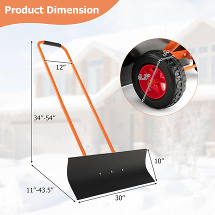 Goplus 30" Snow Shovel with Wheels