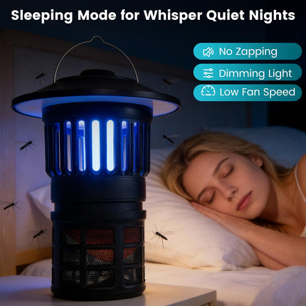 Goplus Outdoor Fly Trap with Light Rechargeable Electric Bug Catcher & Killer