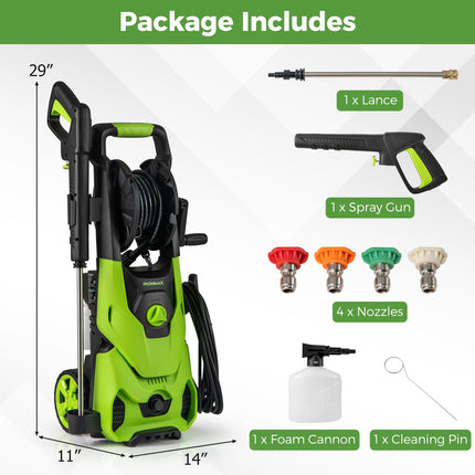 Goplus 2150PSI 1.2GPM Power Washer with 4 Quick Connect Nozzles