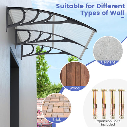 Goplus 80" x 40" Window Awning with Rain Snow Sunlight UV Protection