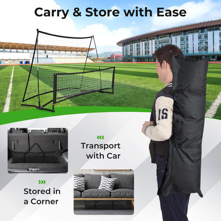 Goplus Soccer Trainer 80”x40”, 2-in-1 Soccer Rebounder Net with Carrying Bag
