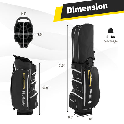 Goplus Golf Cart Bag with 15-Way Top Dividers