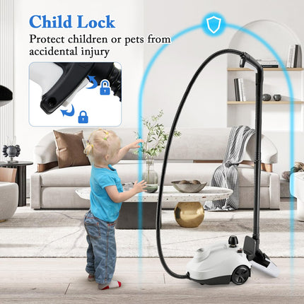 Goplus Multipurpose Steam Cleaner, 1800W Portable Household Steamer with 15 Accessories