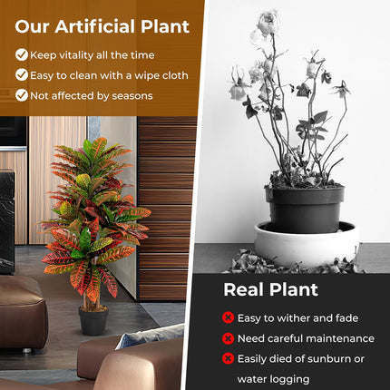 Goplus Artificial Croton Palm Tree