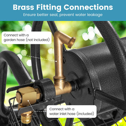 Goplus Garden Hose Reel Cart, 300 FT of 5/8" Large Capacity