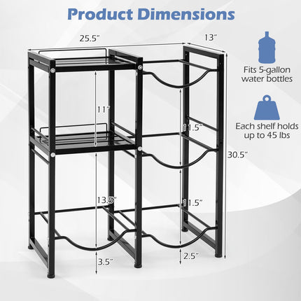 Goplus 18.9 L Water Jug Holder for 4 Bottles | Heavy-duty Water Jug Rack