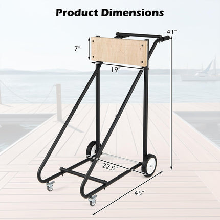 Goplus 330 LBS Boat Motor Stand Portable Outboard Engine Cart w/ 4 Rubber Casters