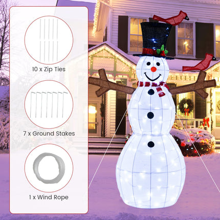 Goplus 4.8 FT Light Up Christmas Snowman with 120 LED Lights
