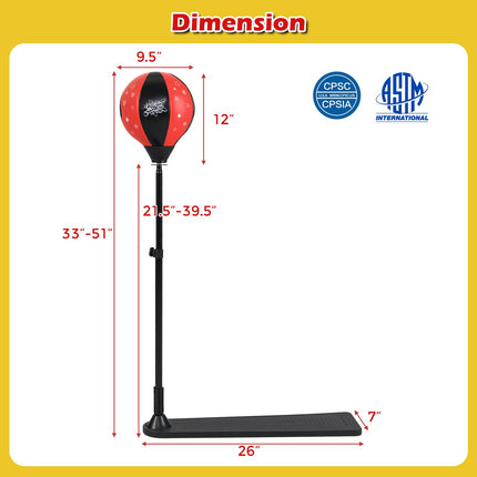 Goplus Height Adjustable Punching Bag Stand with Boxing Gloves for Teens Children