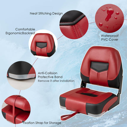Goplus Low Back Boat Seats Thickened Sponge Padding