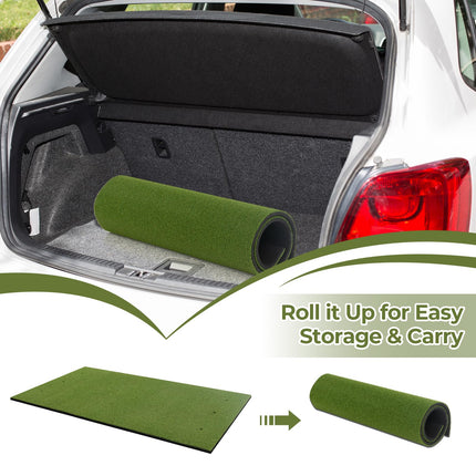 Goplus Golf Mat, 5x3ft/5x4ft Golf Hitting Mat 20/25/27/32mm Thick w/2 Alignment Sticks & 2 Golf Tees