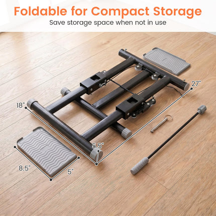 Goplus Stair Stepper Foldable Vertical Climber Exercise Machine with Detachable Handlebar
