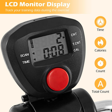 Goplus Pedal Exerciser for Seniors, Hand Arm Leg and Knee Therapy Peddler, Exercise Bike w/ Adjustable Resistance