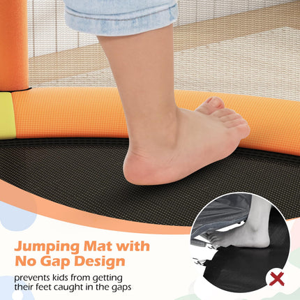 Goplus 55" Toddler Trampoline w/ Hammock Basketball Hoop & Punching Bag