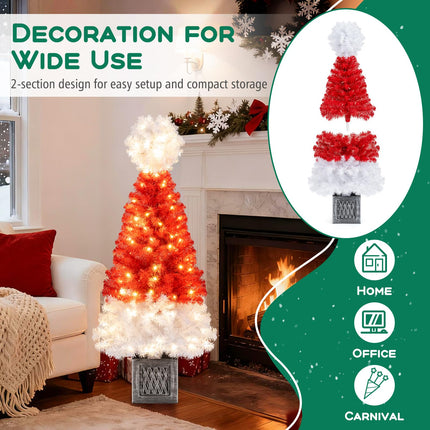 Goplus 4 FT Pre-Lit Christmas Tree for Entrances