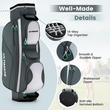 Goplus Golf Cart Bag with 14 Top Dividers