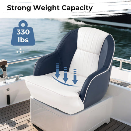 Goplus Pontoon Boat Seat with Thick Cushioned Seat & Luxury Bucket Seat