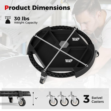 Goplus Mobile Automotive Tool Tray with 3 Swivel Casters & 4 Compartments