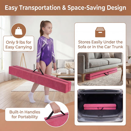 Goplus 7 FT Gymnastics Balance Beam Foldable Non-Slip Foam Floor Beam