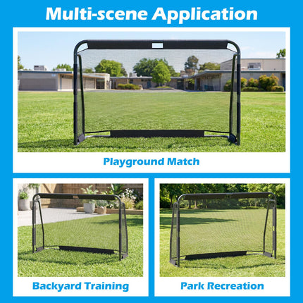 Goplus 6 ft x 4 ft Metal Frame Soccer Goal Set with Net & Anchoring System for Garden Field