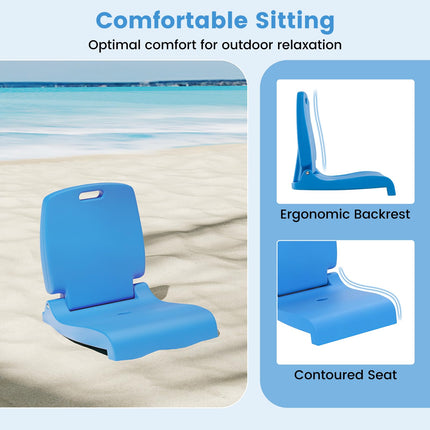 Goplus Poolside Chair for Edge of Pool with Back Support & 2 Handles
