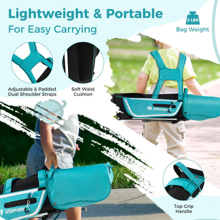 Goplus Junior Complete Golf Club Set for Kids, Right Hand Golf Clubs with Stand Bag, Rain Hood