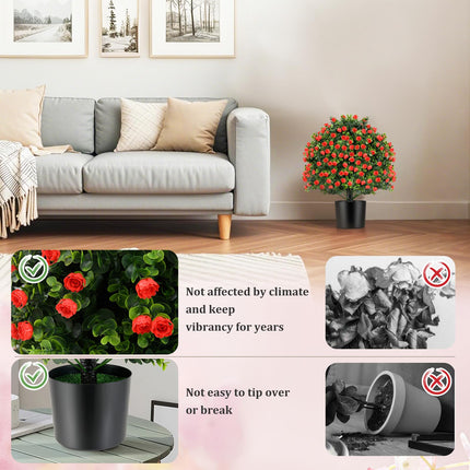 Goplus 21.5’’ Artificial Rose Topiary Ball Tree for Indoor Outdoor