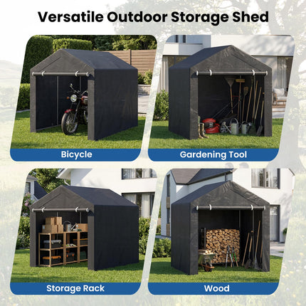 Goplus 7.2 x 5.2 FT/6 x 4 FT/5 x 3 FT Heavy-Duty Portable Storage Shed