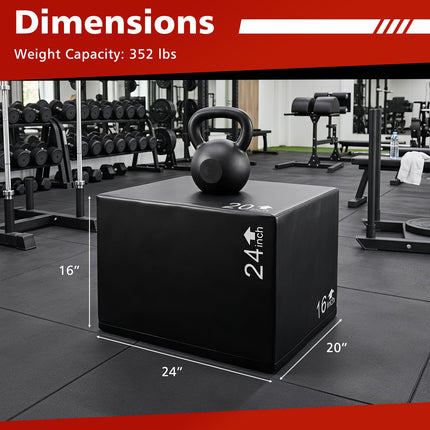 Goplus 3 in 1 Foam Plyometric Jump Box w/Non-Slip & Easy-to-Clean PU Cover