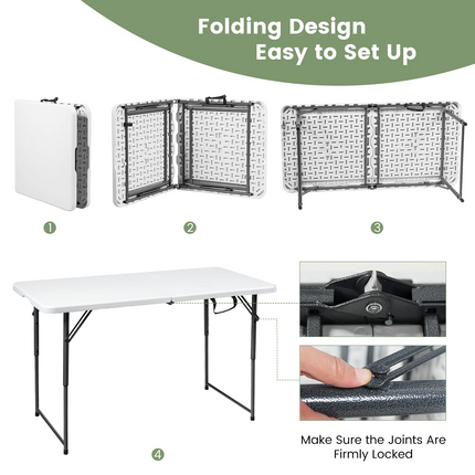 Goplus Folding Table Portable Plastic Picnic Party Dining Camp Tables Indoor Outdoor (HDPE) - GoplusUS