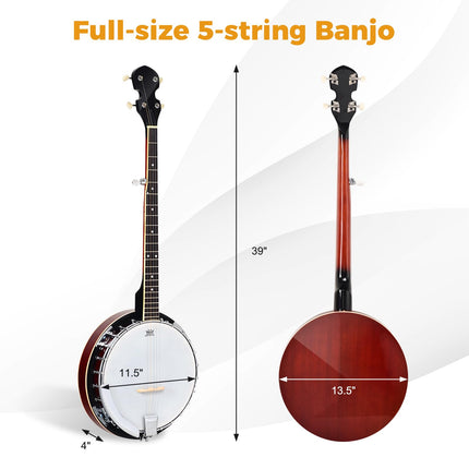 Goplus 5-String Banjo with Remo Drumhead