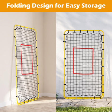 Goplus 7x4 FT Volleyball Rebounder Net with 4 Adjustable Angles