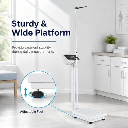 Goplus Height and Weight Scale with Height Rod | Digital Physician Scale with 400 lbs Capacity