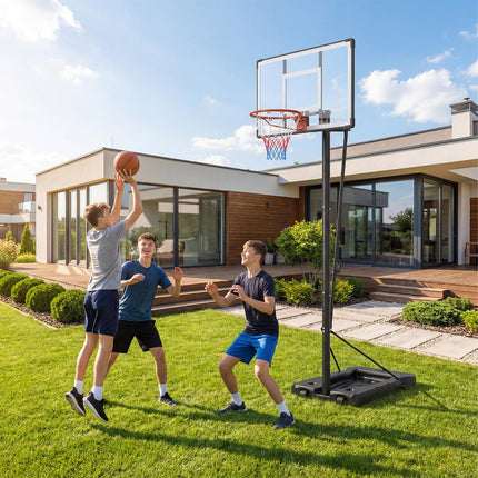Goplus 5.6-10 FT Adjustable Basketball Hoop Goal System with Shatterproof Backboard