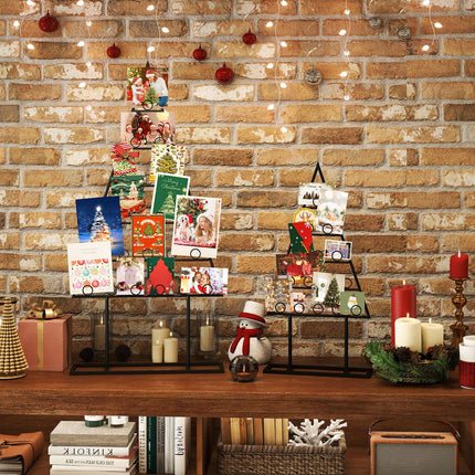 Goplus 2 Pack Christmas Tree Photo Holder with 36 Round Clips